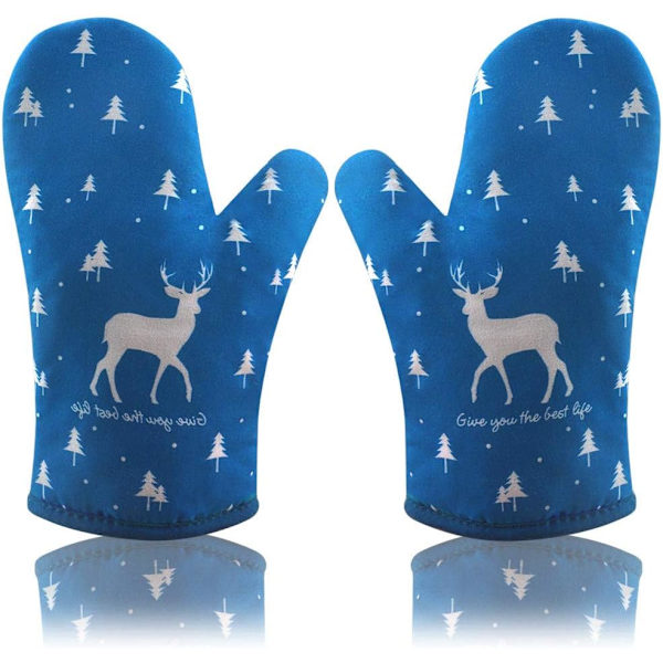 Ugnsvantar, grytlappar, ugnsvantar, ugnsvantar, ugnsvantar, ugnsvantar, värmebeständiga kökshandskar, 2-pack (blå) NO:3