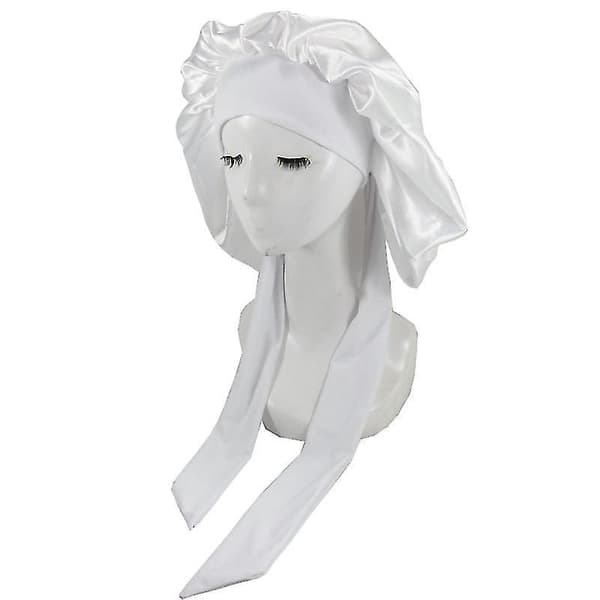 Satiini Unihattu Silk Bonnet - Sateeninen Unihattu Nauhalla white
