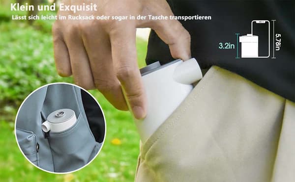Luftpumpe 5 Dyser for Oppblåsing og Tømming Bærbar Oppladbar