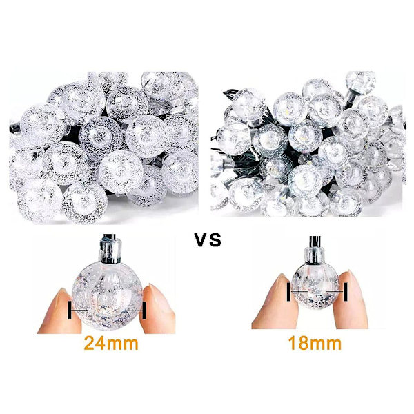 LED Lysstreng Balkon Krystalkugler 60 LED 11m 8 Tilstande