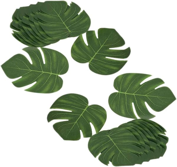 24 Pakk Kunstige Tropiske Blad for Hawaiiansk Fest (Luau) 8 Tommer