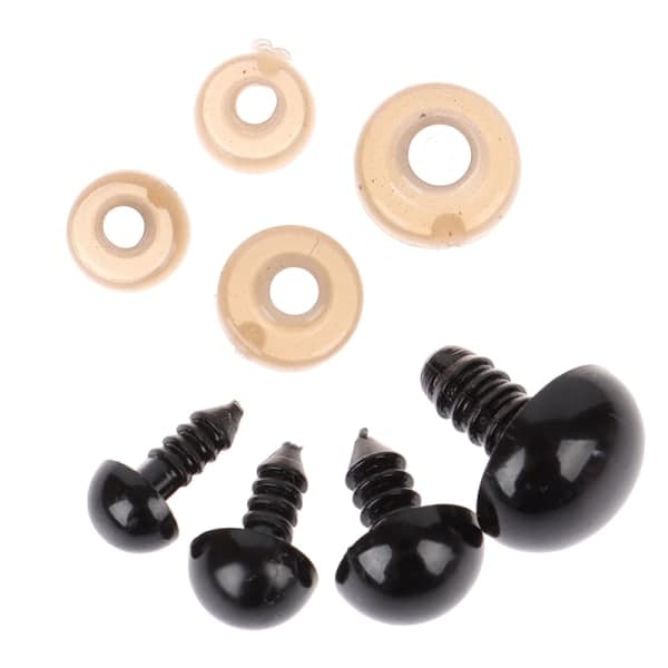 100 set 8/10/12/15 MM stoppade leksaker Säkerhetsögon Plyschdocka rund 12mm