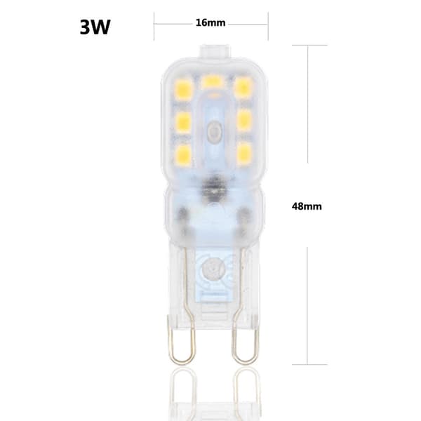 8 förpackningar, LED-lampa G9,220V Naturvit 3000K 3W Halogen Ekvivalent