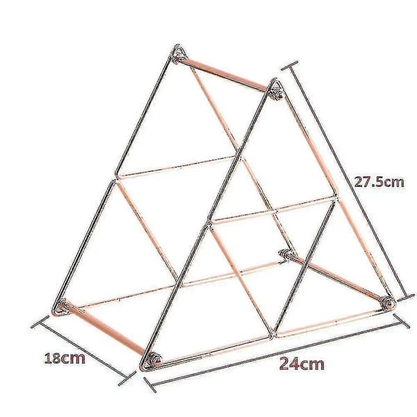 Homemiyn irrotettava pyramidirautaviiniteline, ruusukulta (27,5x18x24cm) (ruusukulta)