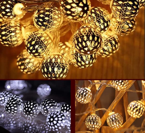 Marokkanske lyslenker, solcellelys for utendørs bruk, 7M 50 LED, 8 Ad