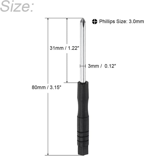 Skrutrekker, 3,0 mm stjernehode for klokke
