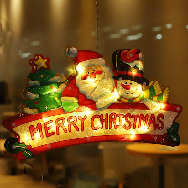 Julfönsterklistermärken hängande ljus, atmosfärsljus, led sugkoppsljus Style1style1