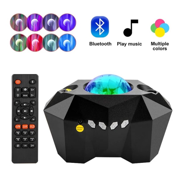 Laser Aurora Galaxy Starry Sky Projector Färgglad LED-projektion black