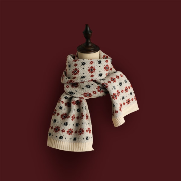 2 ST Mångsidig julscarf stickad ull varm halsduk C