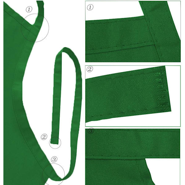 12 st Gröna Förkläden Bulk Waterdrop Resistant for Women Herr Kök Matlagning