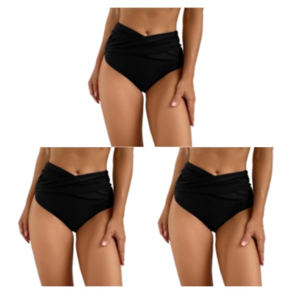 1/2/3 Dame badebukser Pool Party Dame badetøj Snorkling Black S 3PCS