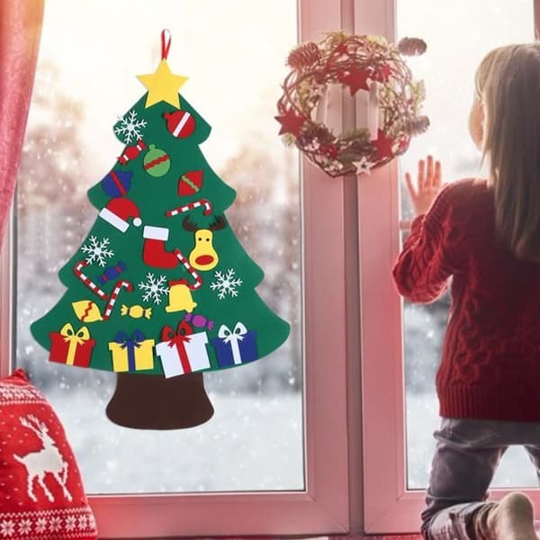 HURRISE DIY Filt julgran - Väggdekoration - Barnpresent
