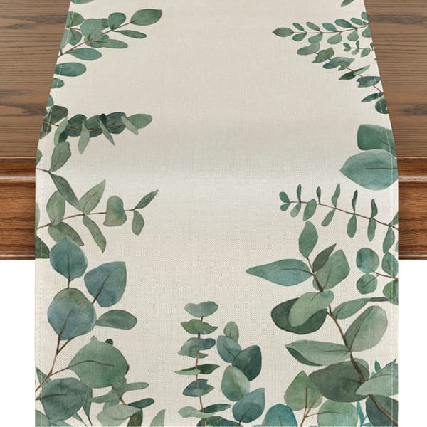 Muoti eukalyptus kesäpöytäliina, 33 x 180 cm