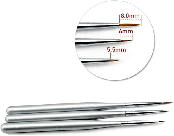 3-pack nagelborste set, nagelkonst dekorationskit, professionell design
