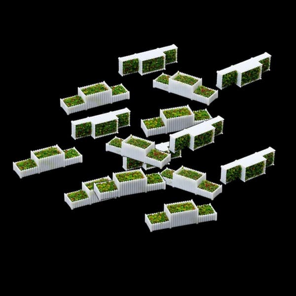 15 stk 1:150 Miniatyrbed for hagedekorasjon