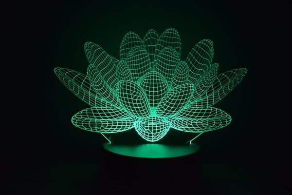 Lotus 3D Illusion Night Light Acrylic Light 3D Arts Lotus LE