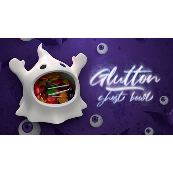 Halloween Glutton Ghost Candy Bowl dekorationsfest white one size