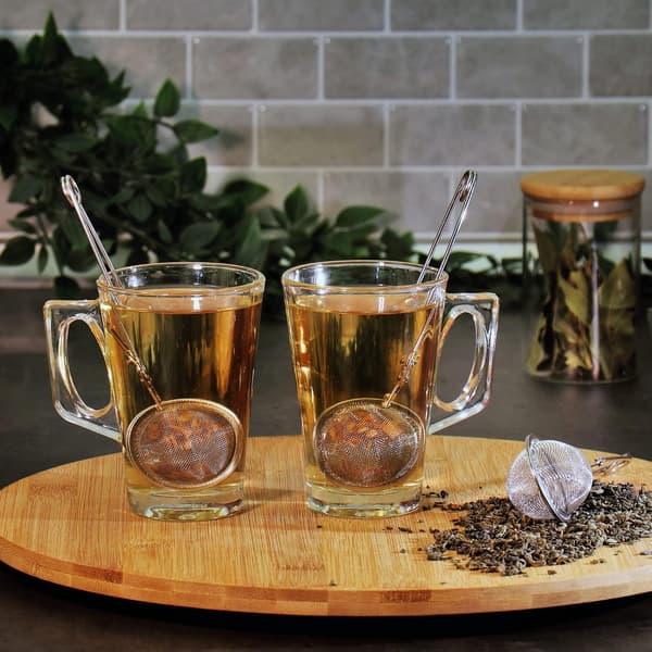2 Teitenger - kuleformet rustfritt stål teinfuser - te sil