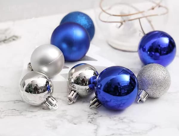 24st 3cm Julkula Bauble Ornament Dekorationer Silver