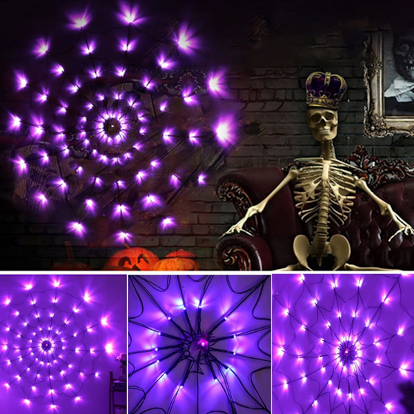 Halloween Edderkoppespind Holdbare energibesparende edderkoppespindlamper