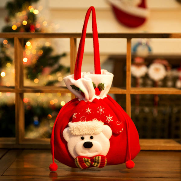 Julklappspåse Xmas godishållare påse Dragsko påse Party Favors Package Tote null - Christmas snowman