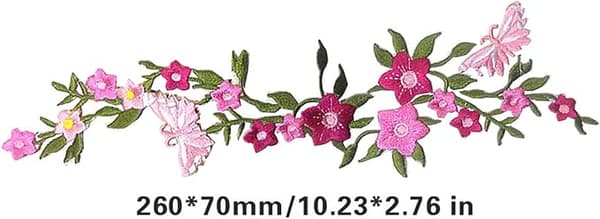 2 stk., Nye Sommerfugle Blomst Brodererede Patches, Blomsterblonder Fa