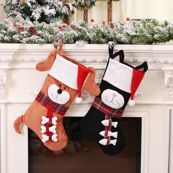 Animal de compagnie chien bas de noël grand os forme bas pour ani