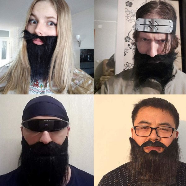 Rolig Halloweenfest Fake Skägg Mustasch Mustasch Ansiktshår