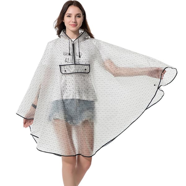 Regnponcho förtjockad och transparent vattentät regncape regnjacka