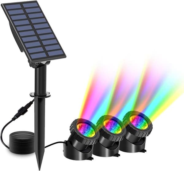 3 stk. Solar Dam Lys, Solar Undervands Spotlights med 2 tilstande