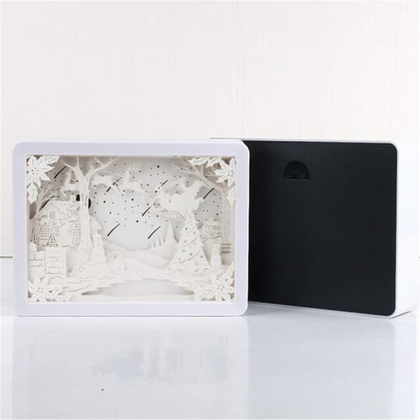 Christmas 3D Paper Carving Night Light, Stereo Creative USB C