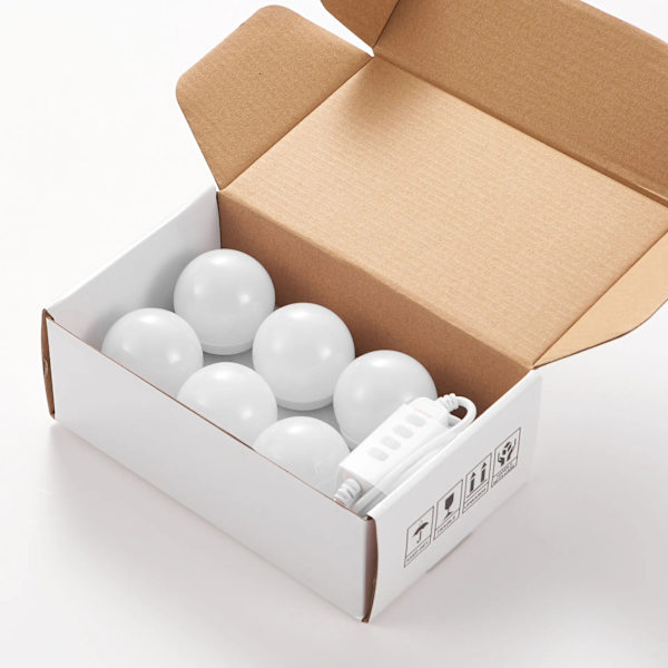 USB 3 Färg LED Makeup Ljus Ögonskydd Bulb Sminkbord Smink Ljus Sminkspegel Hem Dre 6 lights