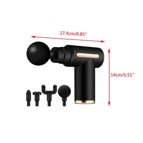 4-hastighets elektrisk kroppsmassageapparat Deep Muscle Tissue Percussion Sport Drill Massage Black