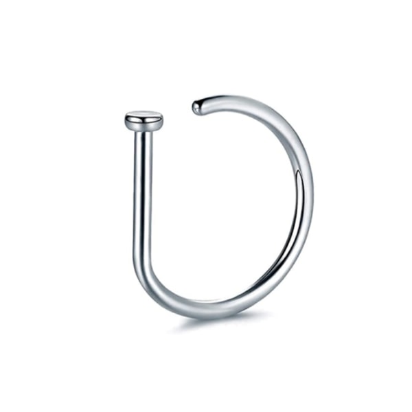 Titanium 20g D Shape Nose Hoop Nose Stud