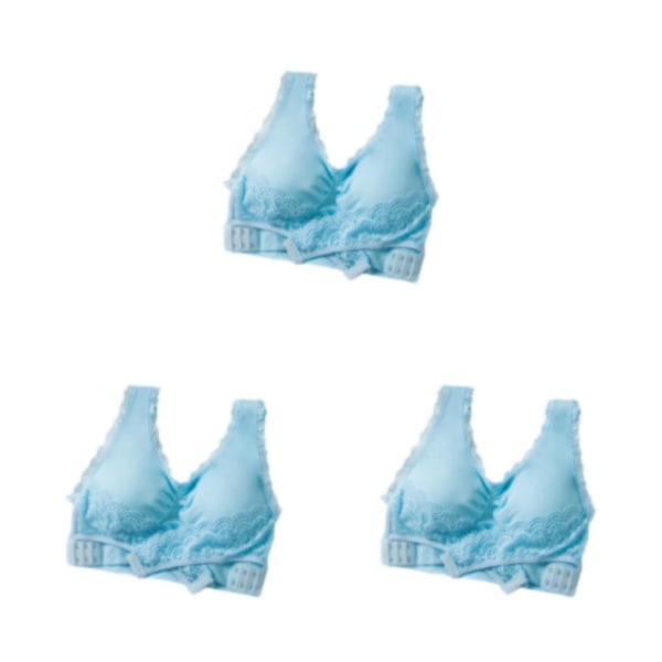 1/2/3/5 polyester mjuk och andas bralette för kvinnor - Blue L,1 3PCS