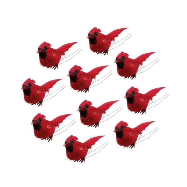 1/2/5 10st konstgjorda röda fåglar för centerpieces Home Garden Red Cardinals 9x4cm 1Set