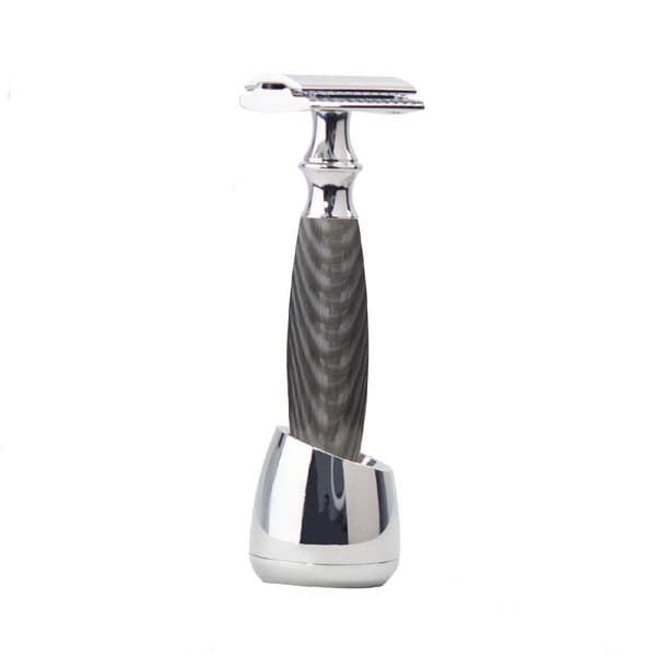 Sikkerhedsbarbersæt med sommerfuglemekanisme og aluminiumsstativ
