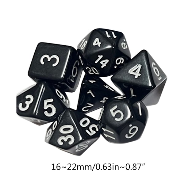 7 stk. DND polyedriske terninger RPG-terninger til Dungeons & Dragons, Pathfinder-MTG, D&D rollespil, sæt Blue