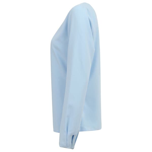 Henbury Dame/Dame Plisseret Langærmet Bluse Let Light Blue 3XL