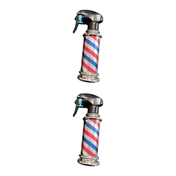 1/2 Multifunktionel Barber Spray Flaske Retro Striber til Salon Grey 200ml 2Set