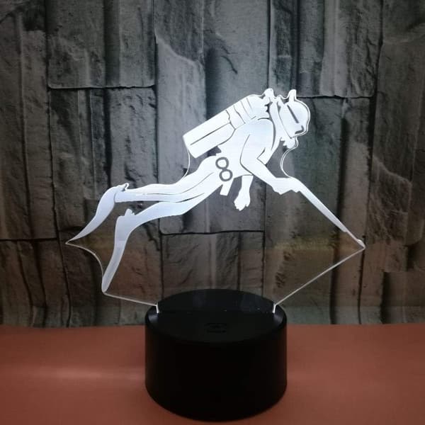 3D Diver Night Light Lamp Illusion Night Light 7 Color Chang