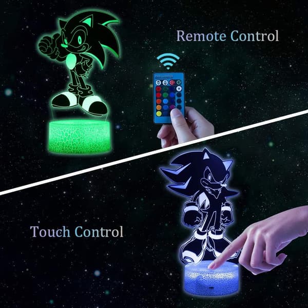 Sonic The Hedgehog 3D Night Light, Sonic Toys Anime Lamp 16