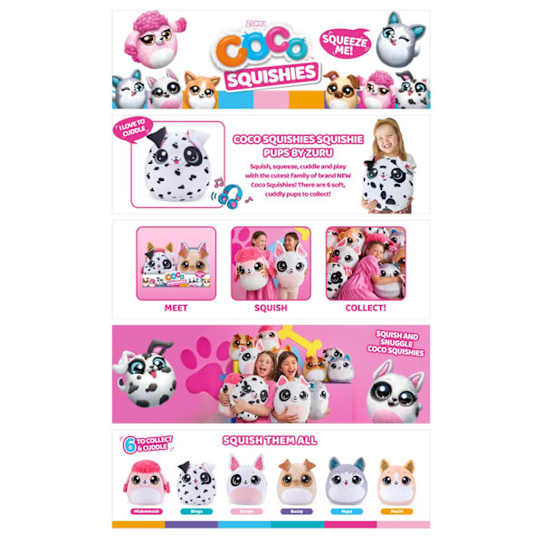 Coco Squishies Squishie Pups MultiColor Bongo
