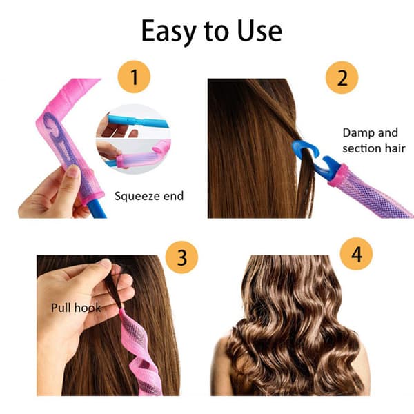 10 st (30-65 cm) Hårrullar Snigelform ej vågform Spiral Rou 10 st 55cm 30cm