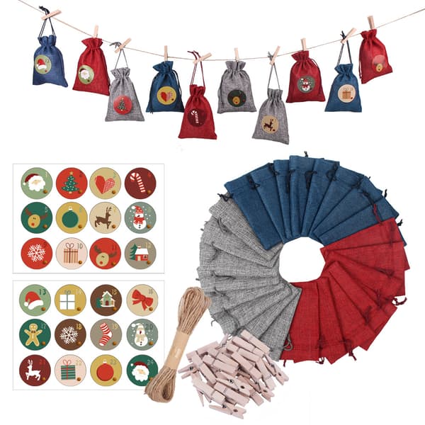 Jule adventskalenderveske sett 24 dager Sunmostar