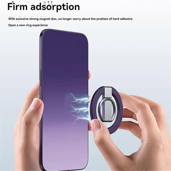 Magnetisk holder, greb til, glitrende rhinsten mobil fingerring hvid