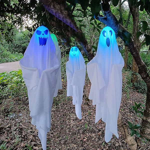 Ghost Led -riippuvalaisin 3 kpl Creative Rekvisiitta Ornamentti Sisustustarvikkeet Koti Piha Paikan Asettelu Rekvisiitta
