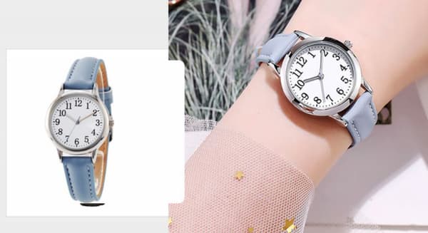 Quartz ur dame minimal stil ure quartz ur læderrem vandtæt