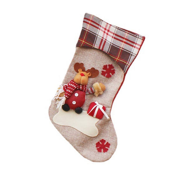 Julestrømpe 18' Klassiske store strømper Santa Snømann Reinsdyr Gave Godtepose til peis Trehengende julefestdekorasjoner null - 2 Snowman