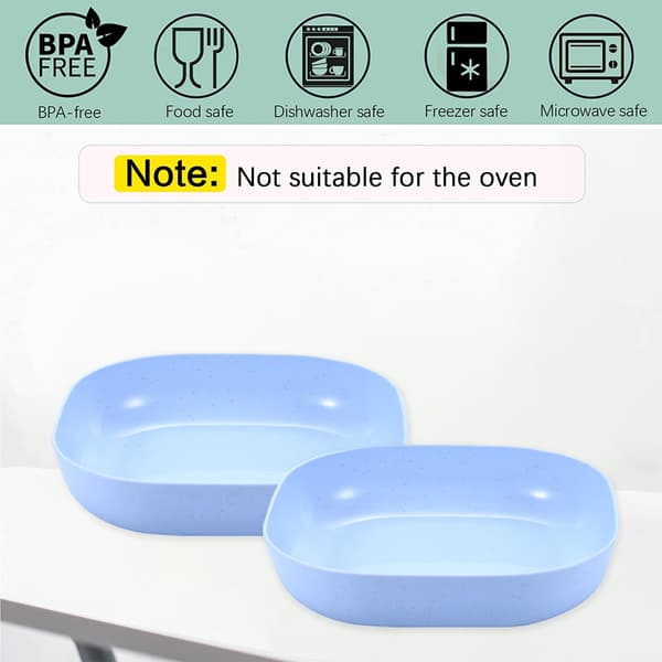 4 stk polypropenplasttallerkener med dype sider for oppvaskmaskin blue